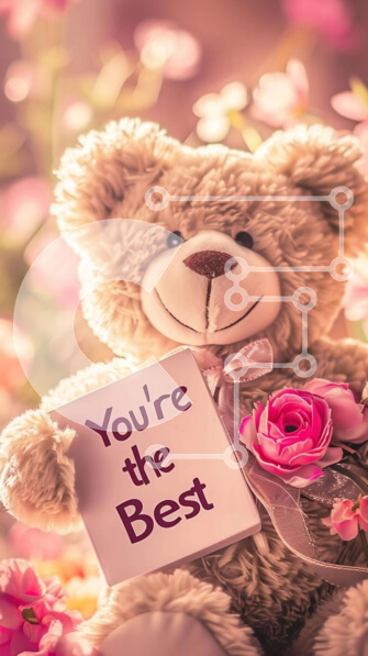 Intra Συλλεκτικό Ξύλινο Παζλ Plywood  4mm - Teddy Bear με φάκελο "You're the Best". Σε Ξύλινο Κουτί - Διαστάσεις Puzzle: 10x10 cm – 25 κομμάτια