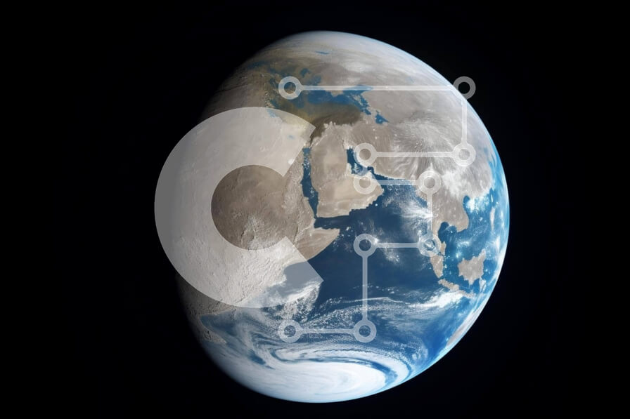 Intra Συλλεκτικό Ξύλινο Παζλ Plywood  4mm - Γη που φαίνεται από το διάστημα με ορατή το νερό Σε Ξύλινο Κουτί - Διαστάσεις Puzzle: 10x10 cm – 25 κομμάτια