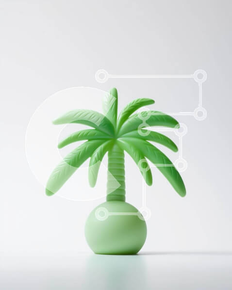 Intra Συλλεκτικό Ξύλινο Παζλ Plywood  4mm - Μικρός πράσινος φοίνικας Σε Ξύλινο Κουτί - Διαστάσεις: 10x10 cm – 25 κομμάτια