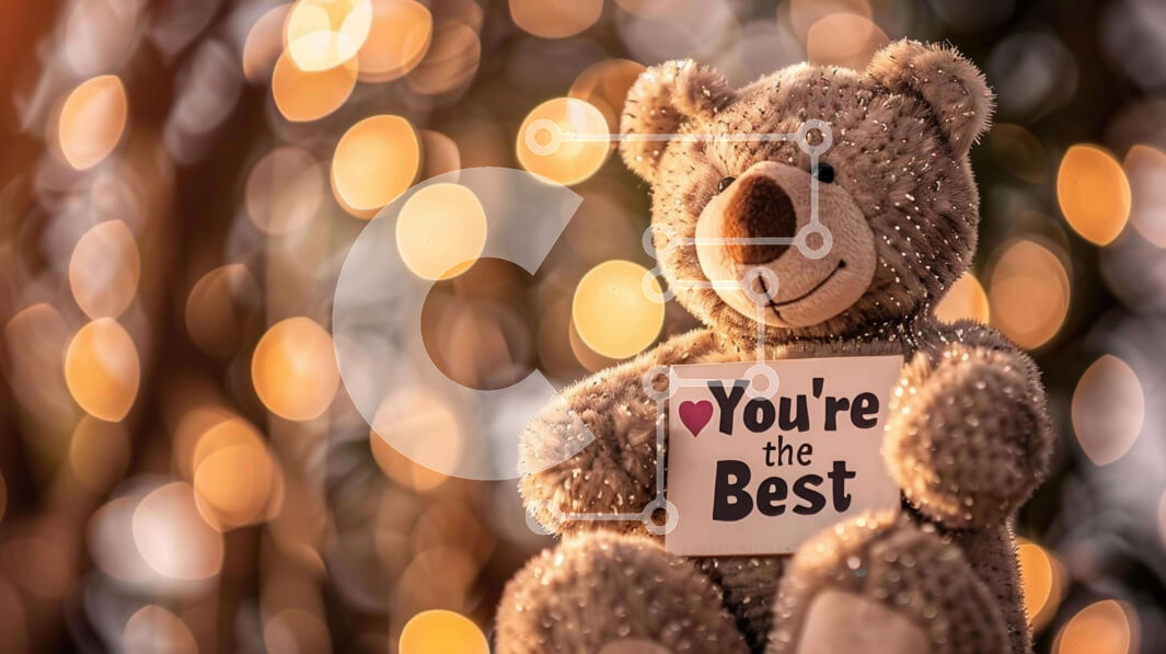 Intra Συλλεκτικό Ξύλινο Παζλ Plywood  4mm - Teddy Bear που κρατά το σήμα «Είσαι ο καλύτερος». Σε Ξύλινο Κουτί - Διαστάσεις Puzzle: 10x10 cm – 25 κομμάτια