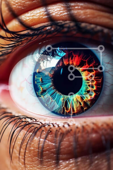 Intra Συλλεκτικό Ξύλινο Παζλ Plywood  4mm - Κοντινό πλάνο ενός ματιού με έντονα χρώματα Σε Ξύλινο Κουτί - Διαστάσεις Puzzle: 10x10 cm – 25 κομμάτια