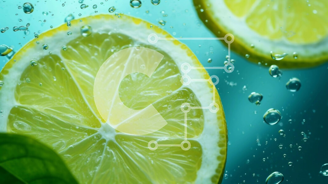 Σετ των 2 Intra Συλλεκτικό Ξύλινο Παζλ Plywood  4mm - Κοντινό πλάνο φέτες λεμονιού με σταγονίδια νερού Σε Ξύλινο Κουτί - Διαστάσεις: 10x10 cm – 25 κομμάτια