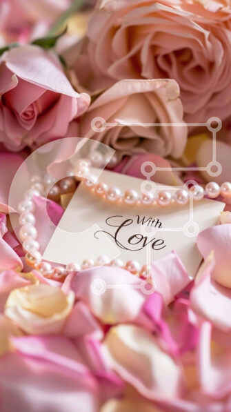 Intra Συλλεκτικό Ξύλινο Παζλ Plywood  4mm - Ρομαντικό μπουκέτο ροζ τριαντάφυλλα με πέρλες και προσκλητήριο Σε Ξύλινο Κουτί - Διαστάσεις Puzzle: 10x10 cm – 25 κομμάτια