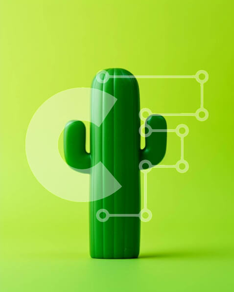 Intra Συλλεκτικό Ξύλινο Παζλ Plywood  4mm - Πράσινο ειδώλιο κάκτων σε πολύχρωμο φόντο Σε Ξύλινο Κουτί - Διαστάσεις: 10x10 cm – 25 κομμάτια