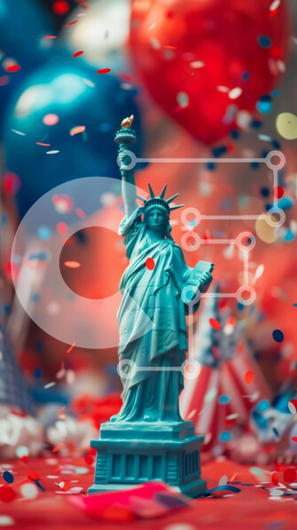 Intra Συλλεκτικό Ξύλινο Παζλ Plywood  4mm - Άγαλμα της Ελευθερίας που γιορτάζει την Ημέρα της Ανεξαρτησίας Σε Ξύλινο Κουτί - Διαστάσεις: 10x10 cm – 25 κομμάτια