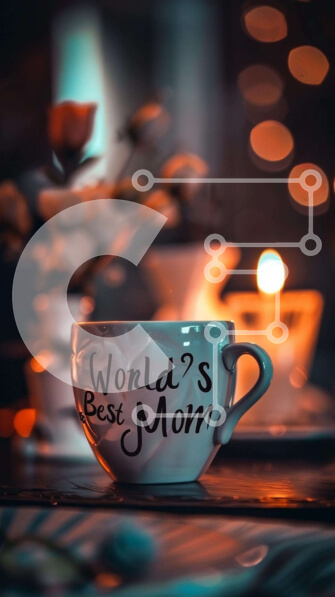 Intra Συλλεκτικό Ξύλινο Παζλ Plywood  4mm - Φλιτζάνι καφέ με φράση «Η καλύτερη μαμά του κόσμου». Σε Ξύλινο Κουτί - Διαστάσεις Puzzle: 10x10 cm – 25 κομμάτια