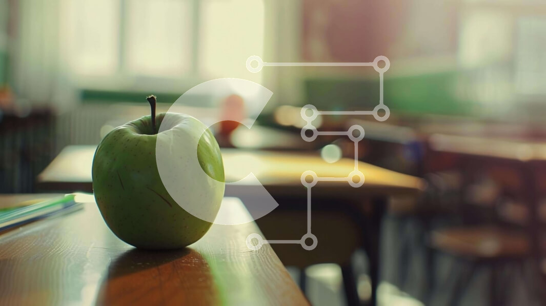 Intra Συλλεκτικό Ξύλινο Παζλ Plywood  4mm - Apple στο τραπέζι στην εκπαιδευτική τάξη Σε Ξύλινο Κουτί - Διαστάσεις Puzzle: 10x10 cm – 25 κομμάτια