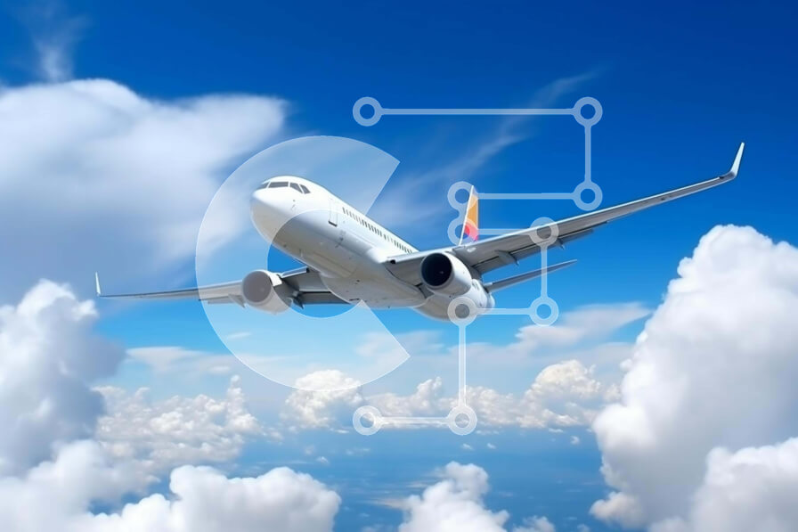 Intra Συλλεκτικό Ξύλινο Παζλ Plywood  4mm - Μεγάλο αεροπλάνο που πετά στον ουρανό Σε Ξύλινο Κουτί - Διαστάσεις Puzzle: 10x10 cm – 25 κομμάτια