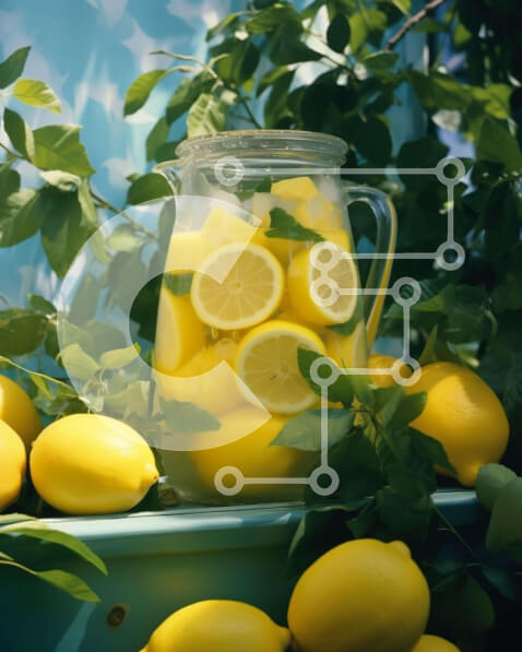 Σετ των 2 Intra Συλλεκτικό Ξύλινο Παζλ Plywood  4mm - Γυάλινη στάμνα με λεμόνια Σε Ξύλινο Κουτί - Διαστάσεις: 10x10 cm – 25 κομμάτια