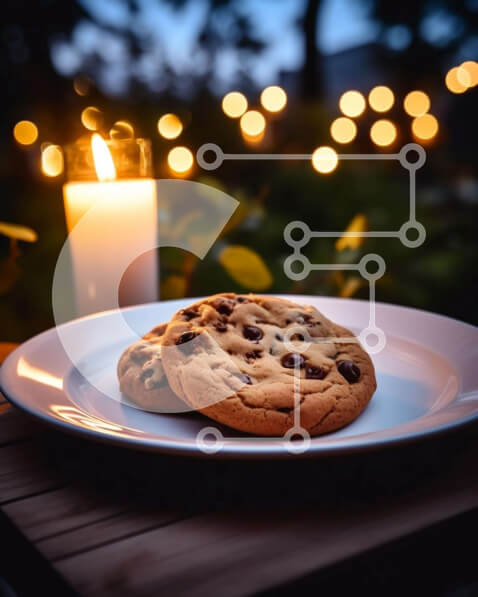 Σετ των 2 Intra Συλλεκτικό Ξύλινο Παζλ Plywood  4mm - Φρεσκοψημένα μπισκότα σε ένα πιάτο με κεριά Σε Ξύλινο Κουτί - Διαστάσεις: 10x10 cm – 25 κομμάτια