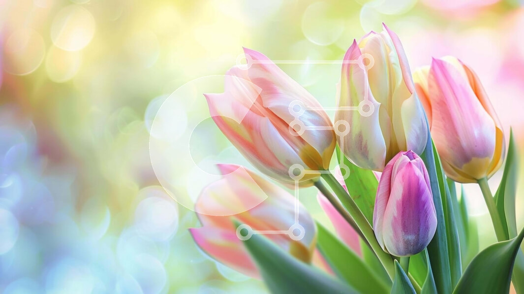 Intra Συλλεκτικό Ξύλινο Παζλ Plywood  4mm - Πολύχρωμο μπουκέτο τουλίπας σε γυάλινο βάζο Σε Ξύλινο Κουτί - Διαστάσεις: 10x10 cm – 25 κομμάτια