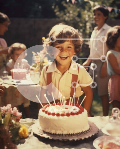 Intra Συλλεκτικό Ξύλινο Παζλ Plywood  4mm - Νεαρό αγόρι που γιορτάζει γενέθλια με την οικογένεια Σε Ξύλινο Κουτί - Διαστάσεις Puzzle: 10x10 cm – 25 κομμάτια