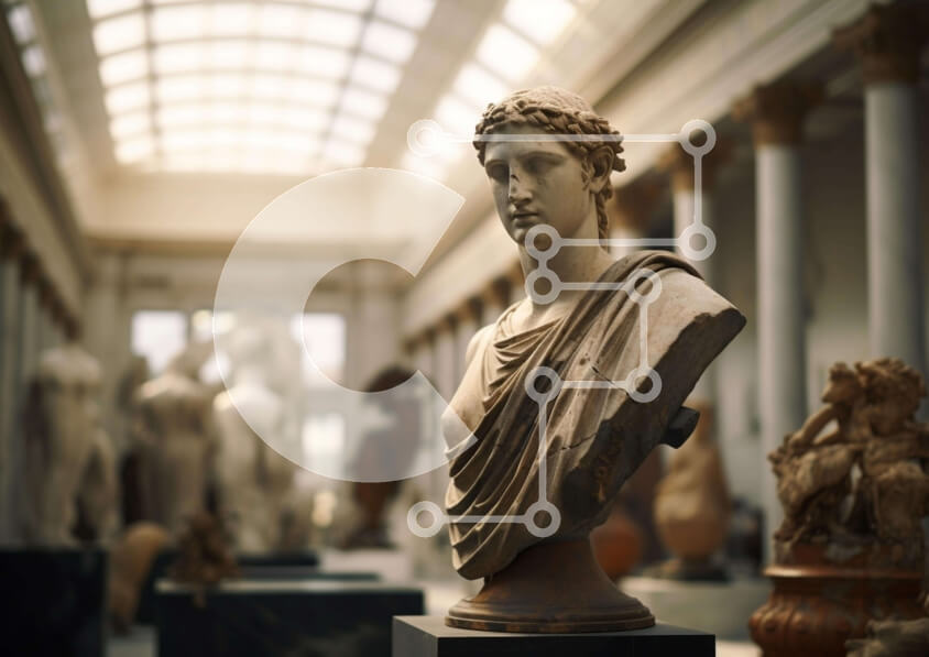 Intra Συλλεκτικό Ξύλινο Παζλ Plywood  4mm - Συλλογή Αγαλμάτων και Γλυπτών σε Μουσείο Τέχνης Σε Ξύλινο Κουτί - Διαστάσεις Puzzle: 10x10 cm – 25 κομμάτια