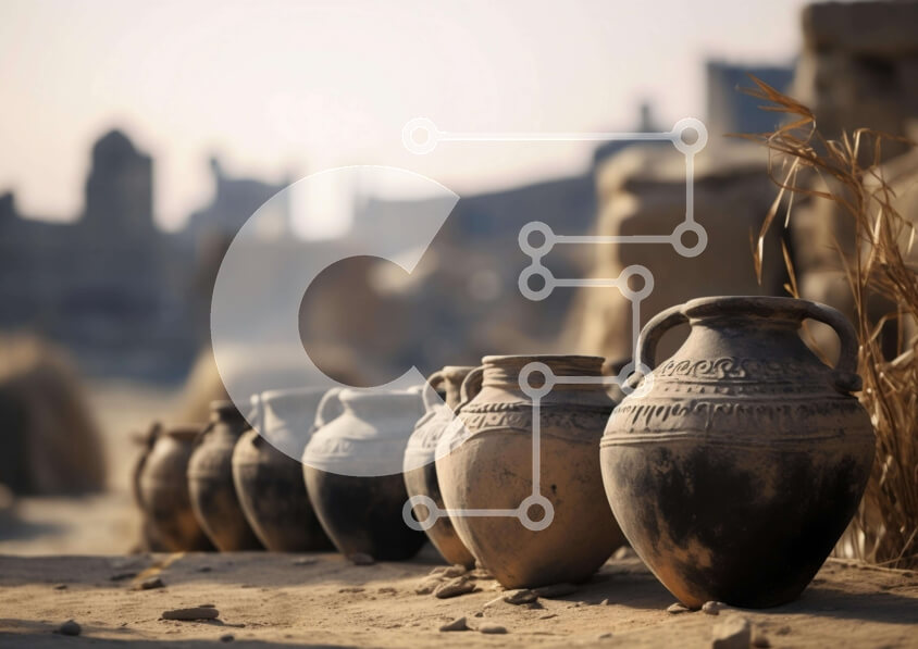 Intra Συλλεκτικό Ξύλινο Παζλ Plywood  4mm - Συλλογή από κεραμικά αγγεία στην άμμο Σε Ξύλινο Κουτί - Διαστάσεις: 10x10 cm – 25 κομμάτια