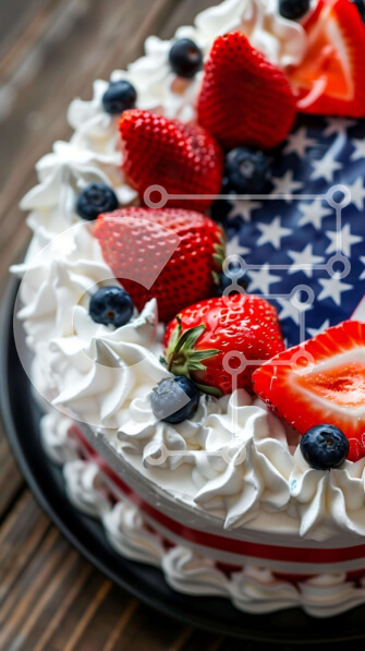 Intra Συλλεκτικό Ξύλινο Παζλ Plywood  4mm - Τούρτα με πατριωτικό θέμα με φράουλες και βατόμουρα Σε Ξύλινο Κουτί - Διαστάσεις: 10x10 cm – 25 κομμάτια