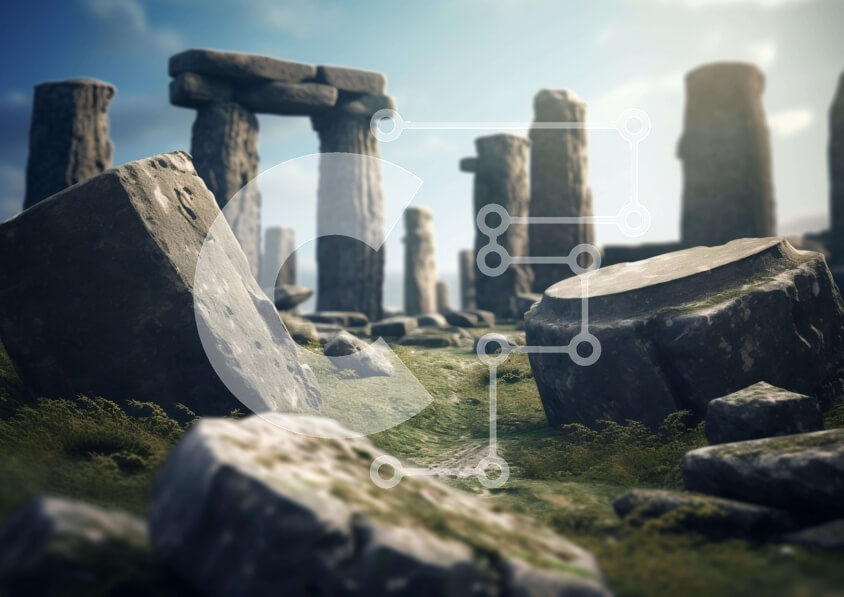 Intra Συλλεκτικό Ξύλινο Παζλ Plywood  4mm - Διάσπαρτες πέτρες και ογκόλιθοι σε ένα φυσικό τοπίο Σε Ξύλινο Κουτί - Διαστάσεις: 10x10 cm – 25 κομμάτια