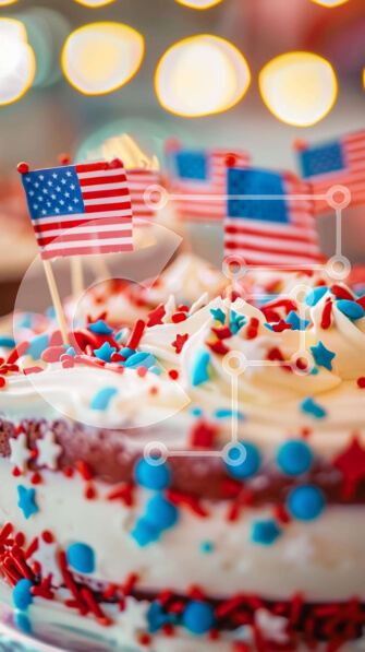 Intra Συλλεκτικό Ξύλινο Παζλ Plywood  4mm - Πατριωτικό κόκκινο, λευκό και μπλε κέικ Σε Ξύλινο Κουτί - Διαστάσεις: 10x10 cm – 25 κομμάτια