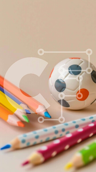 Intra Συλλεκτικό Ξύλινο Παζλ Plywood  4mm - Πολύχρωμα χρωματιστά μολύβια σε διακοσμητική μπάλα ποδοσφαίρου Σε Ξύλινο Κουτί - Διαστάσεις: 10x10 cm – 25 κομμάτια