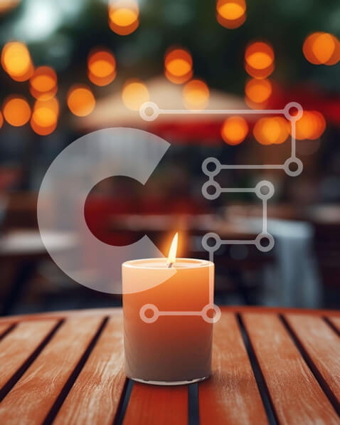 Intra Συλλεκτικό Ξύλινο Παζλ Plywood  4mm - Κερί σε ξύλινο τραπέζι εξωτερικού χώρου Σε Ξύλινο Κουτί - Διαστάσεις Puzzle: 10x10 cm – 25 κομμάτια