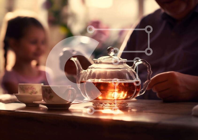 Intra Συλλεκτικό Ξύλινο Παζλ Plywood  4mm - Συναρπαστική ώρα για τσάι Σε Ξύλινο Κουτί - Διαστάσεις Puzzle: 10x10 cm – 25 κομμάτια