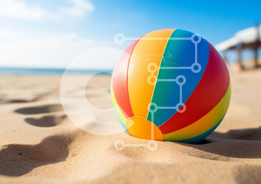 Intra Συλλεκτικό Ξύλινο Παζλ Plywood  4mm - Πολύχρωμο Beach Ball by Ocean Σε Ξύλινο Κουτί - Διαστάσεις Puzzle: 10x10 cm – 25 κομμάτια