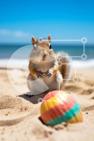 Σετ των 2 Intra Συλλεκτικό Ξύλινο Παζλ Plywood  4mm - Παιχνιδιάρικος σκίουρος με πασχαλινή μπάλα Σε Ξύλινο Κουτί - Διαστάσεις: 10x10 cm – 25 κομμάτια