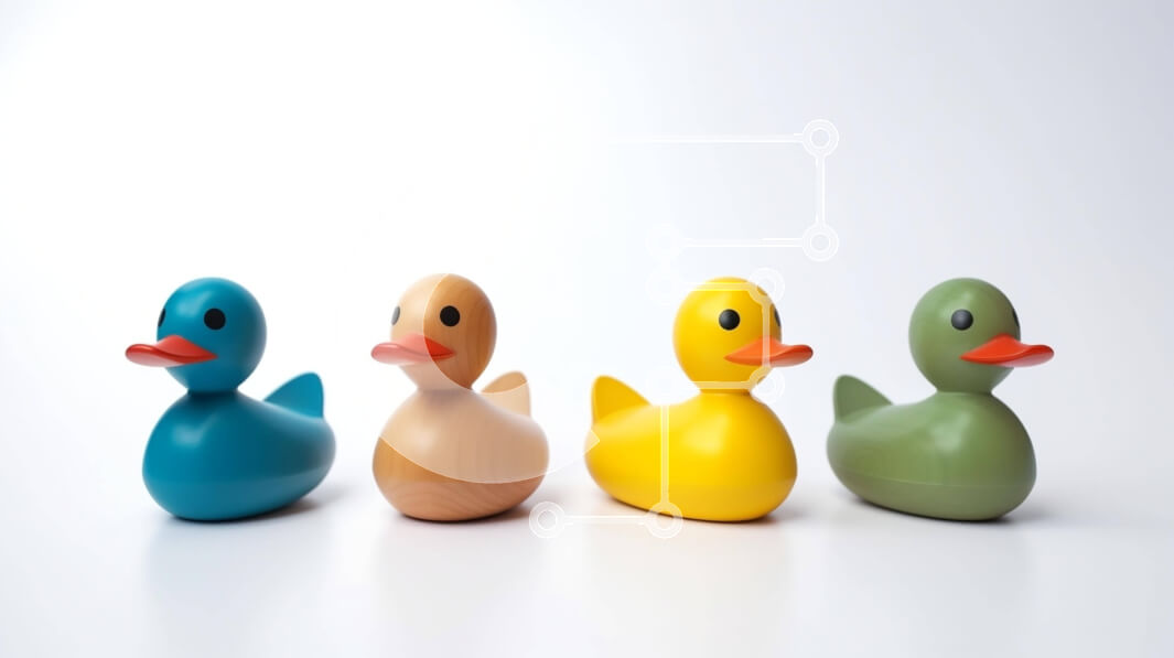 Intra Συλλεκτικό Ξύλινο Παζλ Plywood  4mm - Πολύχρωμες λαστιχένιες πάπιες Σε Ξύλινο Κουτί - Διαστάσεις: 10x10 cm – 25 κομμάτια