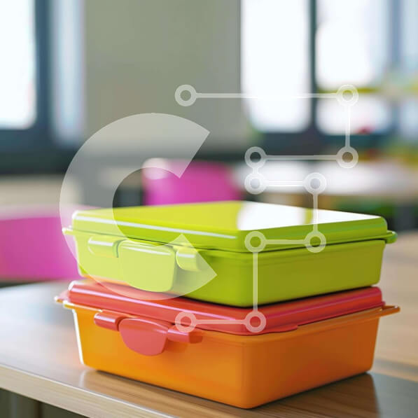 Intra Συλλεκτικό Ξύλινο Παζλ Plywood  4mm - Πολύχρωμα κουτιά γεύματος σε μια τάξη στην τάξη Σε Ξύλινο Κουτί - Διαστάσεις Puzzle: 10x10 cm – 25 κομμάτια