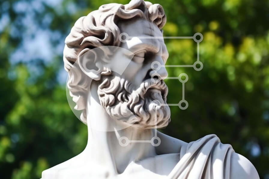 Intra Συλλεκτικό Ξύλινο Παζλ Plywood  4mm - Άγαλμα του Σωκράτη Σε Ξύλινο Κουτί - Διαστάσεις Puzzle: 10x10 cm – 25 κομμάτια