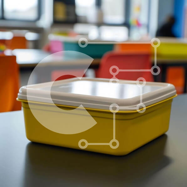 Intra Συλλεκτικό Ξύλινο Παζλ Plywood  4mm - Κίτρινο δοχείο αποθήκευσης στο τραπέζι Σε Ξύλινο Κουτί - Διαστάσεις: 10x10 cm – 25 κομμάτια