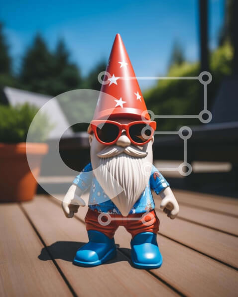 Intra Συλλεκτικό Ξύλινο Παζλ Plywood  4mm - Toy Gnome σε πατριωτικά χρώματα σε ξύλινο κατάστρωμα Σε Ξύλινο Κουτί - Διαστάσεις Puzzle: 10x10 cm – 25 κομμάτια