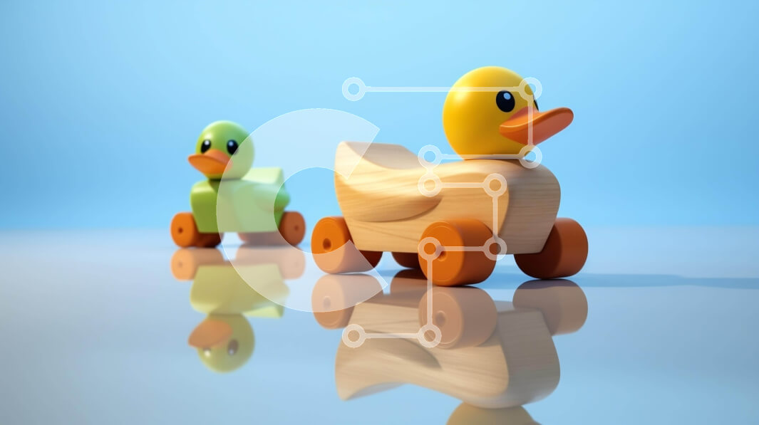 Intra Συλλεκτικό Ξύλινο Παζλ Plywood  4mm - Πολύχρωμες ξύλινες πάπιες παιχνιδιών Σε Ξύλινο Κουτί - Διαστάσεις: 10x10 cm – 25 κομμάτια