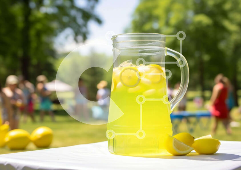 Σετ των 2 Intra Συλλεκτικό Ξύλινο Παζλ Plywood  4mm - Στάμνα λεμονάδας με ανθρώπους Σε Ξύλινο Κουτί - Διαστάσεις: 10x10 cm – 25 κομμάτια