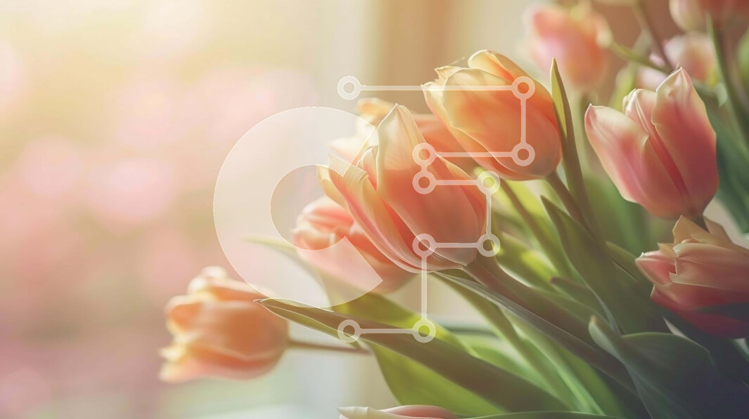 Intra Συλλεκτικό Ξύλινο Παζλ Plywood  4mm - Μπουκέτο με ροζ τουλίπες μπροστά από ένα ανοιχτό παράθυρο Σε Ξύλινο Κουτί - Διαστάσεις: 10x10 cm – 25 κομμάτια