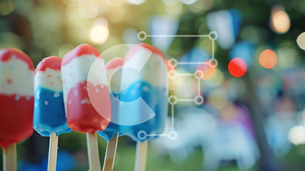 Intra Συλλεκτικό Ξύλινο Παζλ Plywood  4mm - Εορτασμός της Ημέρας της Ανεξαρτησίας με Popsicles και Μπαλόνια Σε Ξύλινο Κουτί - Διαστάσεις Puzzle: 10x10 cm – 25 κομμάτια