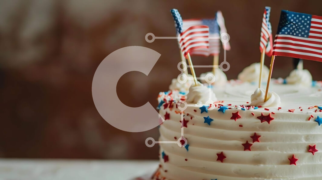 Σετ των 2 Intra Συλλεκτικό Ξύλινο Παζλ Plywood  4mm - Λευκό κέικ με αμερικανικές σημαίες και παγωμένο βουτυρόκρεμα Σε Ξύλινο Κουτί - Διαστάσεις: 10x10 cm – 25 κομμάτια