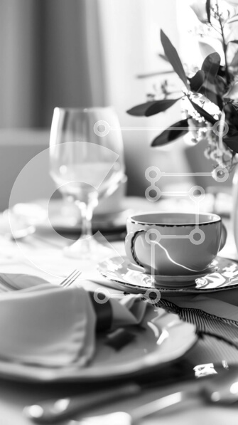 Intra Συλλεκτικό Ξύλινο Παζλ Plywood  4mm - Κομψά στρωμένο τραπέζι δείπνου Σε Ξύλινο Κουτί - Διαστάσεις: 10x10 cm – 25 κομμάτια