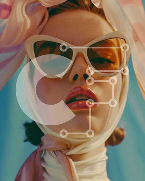 Intra Συλλεκτικό Ξύλινο Παζλ Plywood  4mm - Μοντέρνα γυναίκα με γυαλιά ηλίου και κασκόλ Σε Ξύλινο Κουτί - Διαστάσεις Puzzle: 10x10 cm – 25 κομμάτια