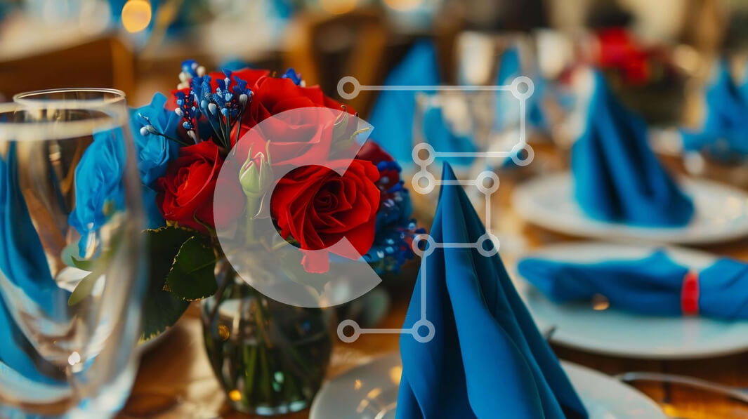 Σετ των 2 Intra Συλλεκτικό Ξύλινο Παζλ Plywood  4mm - Κομψή ρύθμιση τραπεζαρίας με κόκκινα τριαντάφυλλα και γυάλινα σκεύη Σε Ξύλινο Κουτί - Διαστάσεις: 10x10 cm – 25 κομμάτια