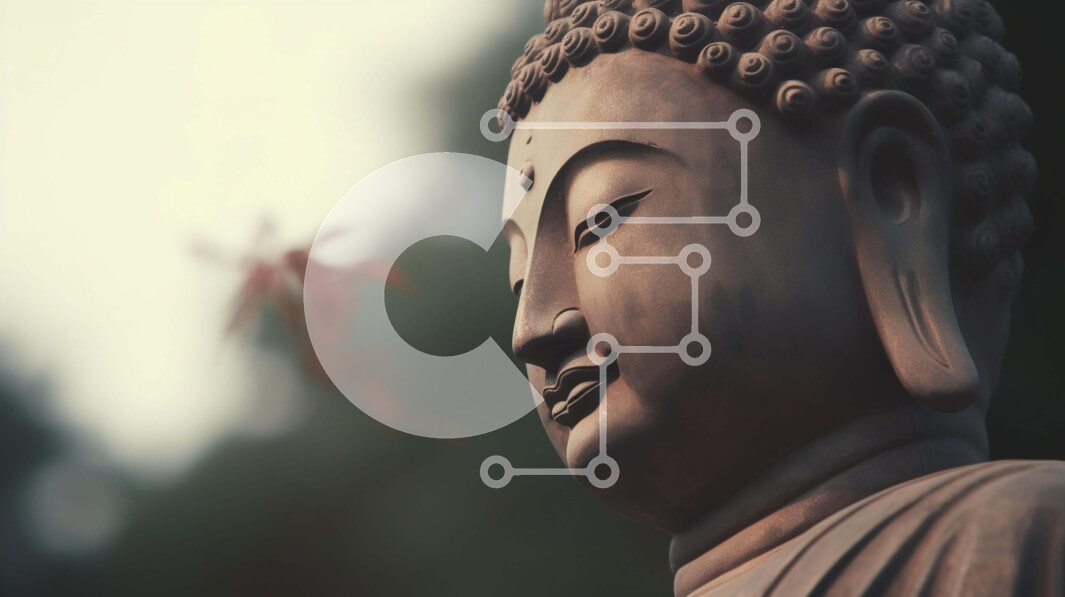 Intra Συλλεκτικό Ξύλινο Παζλ Plywood  4mm - Γαληνό άγαλμα του Βούδα με αρωματικά φύλλα Σε Ξύλινο Κουτί - Διαστάσεις Puzzle: 10x10 cm – 25 κομμάτια