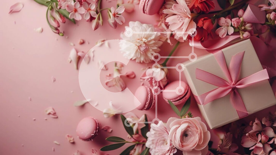 Σετ των 2 Intra Συλλεκτικό Ξύλινο Παζλ Plywood  4mm - Σύνθεση με ροζ θέμα με λουλούδια και κουτιά δώρων Σε Ξύλινο Κουτί - Διαστάσεις: 10x10 cm – 25 κομμάτια