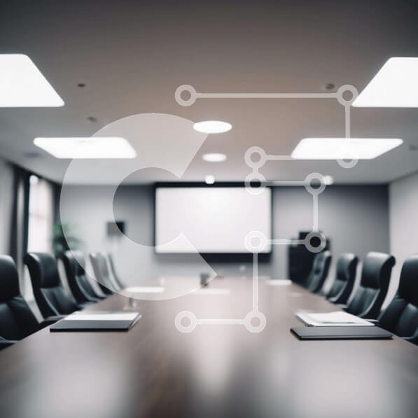 Intra Συλλεκτικό Ξύλινο Παζλ Plywood  4mm - Κενή αίθουσα συνεδριάσεων με μακρύ τραπέζι και καρέκλες Σε Ξύλινο Κουτί - Διαστάσεις Puzzle: 10x10 cm – 25 κομμάτια