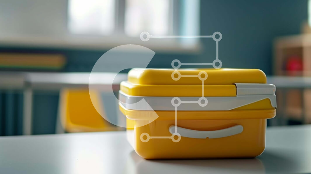 Intra Συλλεκτικό Ξύλινο Παζλ Plywood  4mm - Κίτρινο μεσημεριανό κουτί σε άδειο τραπέζι Σε Ξύλινο Κουτί - Διαστάσεις: 10x10 cm – 25 κομμάτια