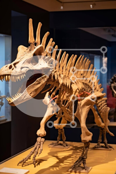 Intra Συλλεκτικό Ξύλινο Παζλ Plywood  4mm - Ο σκελετός δεινοσαύρων στην οθόνη Σε Ξύλινο Κουτί - Διαστάσεις Puzzle: 10x10 cm – 25 κομμάτια