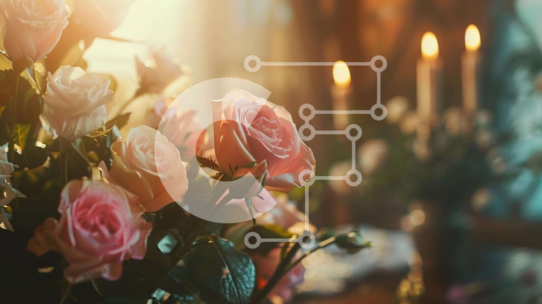 Intra Συλλεκτικό Ξύλινο Παζλ Plywood  4mm - Κομψό μπουκέτο με ροζ και λευκά τριαντάφυλλα Σε Ξύλινο Κουτί - Διαστάσεις Puzzle: 10x10 cm – 25 κομμάτια