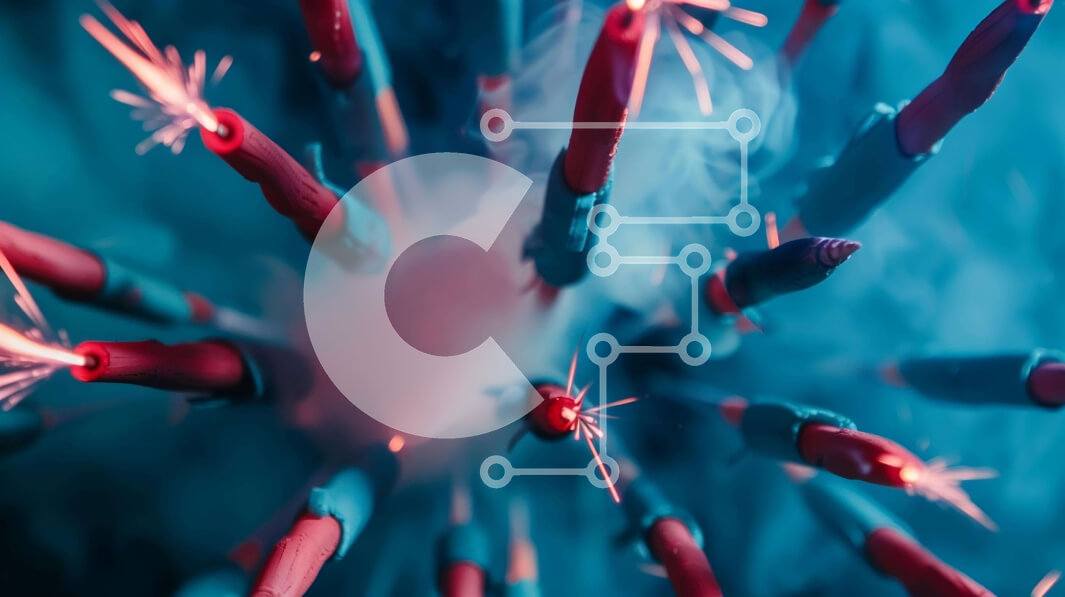 Intra Συλλεκτικό Ξύλινο Παζλ Plywood  4mm - Κοντινό πλάνο κόκκινων και μπλε βεγγαλικών Σε Ξύλινο Κουτί - Διαστάσεις Puzzle: 10x10 cm – 25 κομμάτια