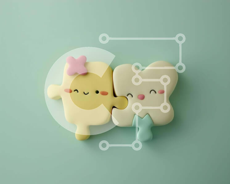 Intra Συλλεκτικό Ξύλινο Παζλ Plywood  4mm - Παζλ για δόντια και ζώα με διακόσμηση Gummi Bear Σε Ξύλινο Κουτί - Διαστάσεις Puzzle: 10x10 cm – 25 κομμάτια