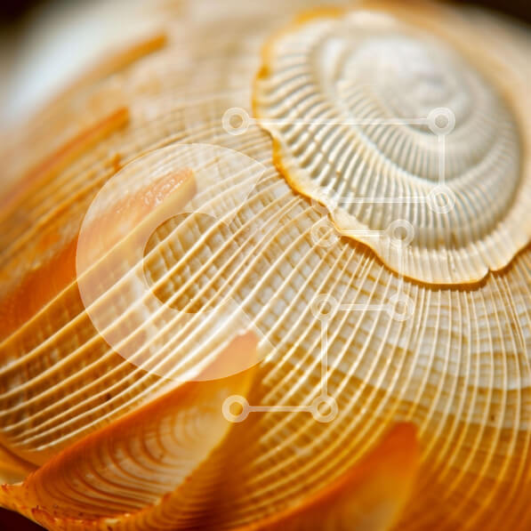 Intra Συλλεκτικό Ξύλινο Παζλ Plywood  4mm - Κοντινό πλάνο από πορτοκαλί και λευκό κέλυφος βογχών Σε Ξύλινο Κουτί - Διαστάσεις: 10x10 cm – 25 κομμάτια