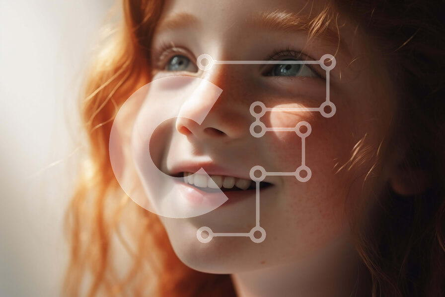 Intra Συλλεκτικό Ξύλινο Παζλ Plywood  4mm - Νεαρό κορίτσι με κόκκινα μαλλιά και μπλε μάτια Σε Ξύλινο Κουτί - Διαστάσεις Puzzle: 10x10 cm – 25 κομμάτια