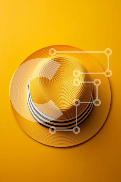 Intra Συλλεκτικό Ξύλινο Παζλ Plywood  4mm - Κίτρινο καπέλο σε πορτοκαλί φόντο Σε Ξύλινο Κουτί - Διαστάσεις Puzzle: 10x10 cm – 25 κομμάτια